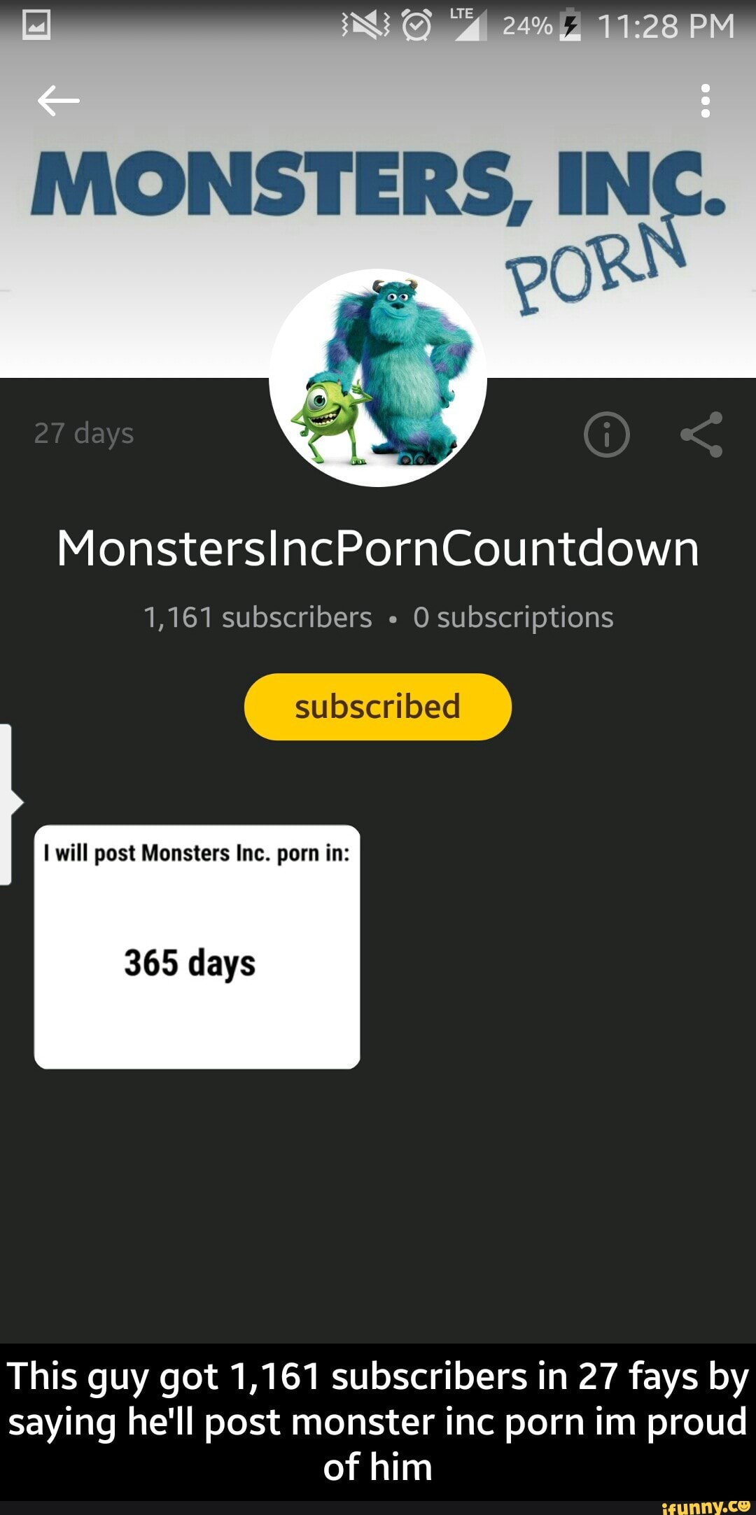 Monsters Inc Porn - MonsterslncPornCountdown 1,161 subscribers - Osubscriptions ...