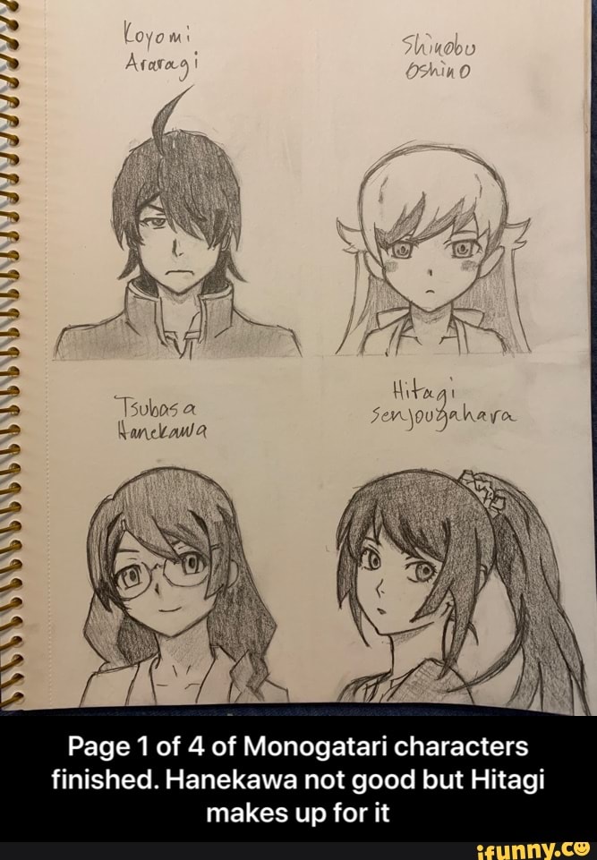 Page 1 of 4 of Monogatari characters
finished. Hanekawa not good but Hitagi
makes up for it - Page 1 of 4 of Monogatari characters finished. Hanekawa not good but Hitagi makes up for it