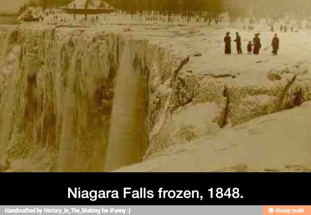 Niagara Falls frozen, 1848. - Niagara Falls frozen, 1848.