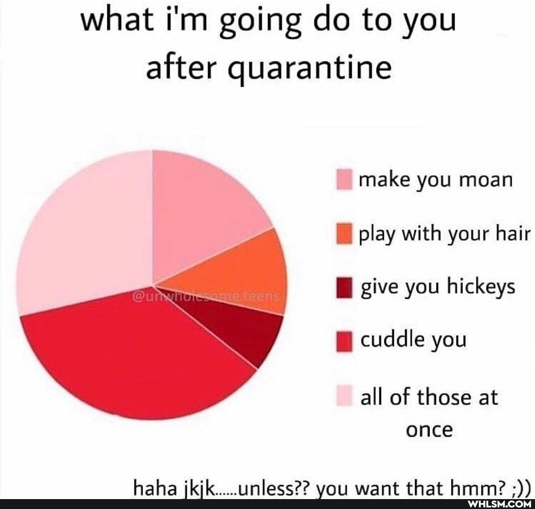 what i'm going do to you after quarantine
make you moan play with your hair give you hickeys
cuddle you
all of those at once
AN