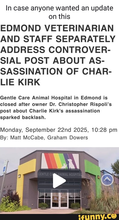 Christopher Rispoli In case anyone wanted an update on this EDMOND VETERINARIAN AND STAFF ...