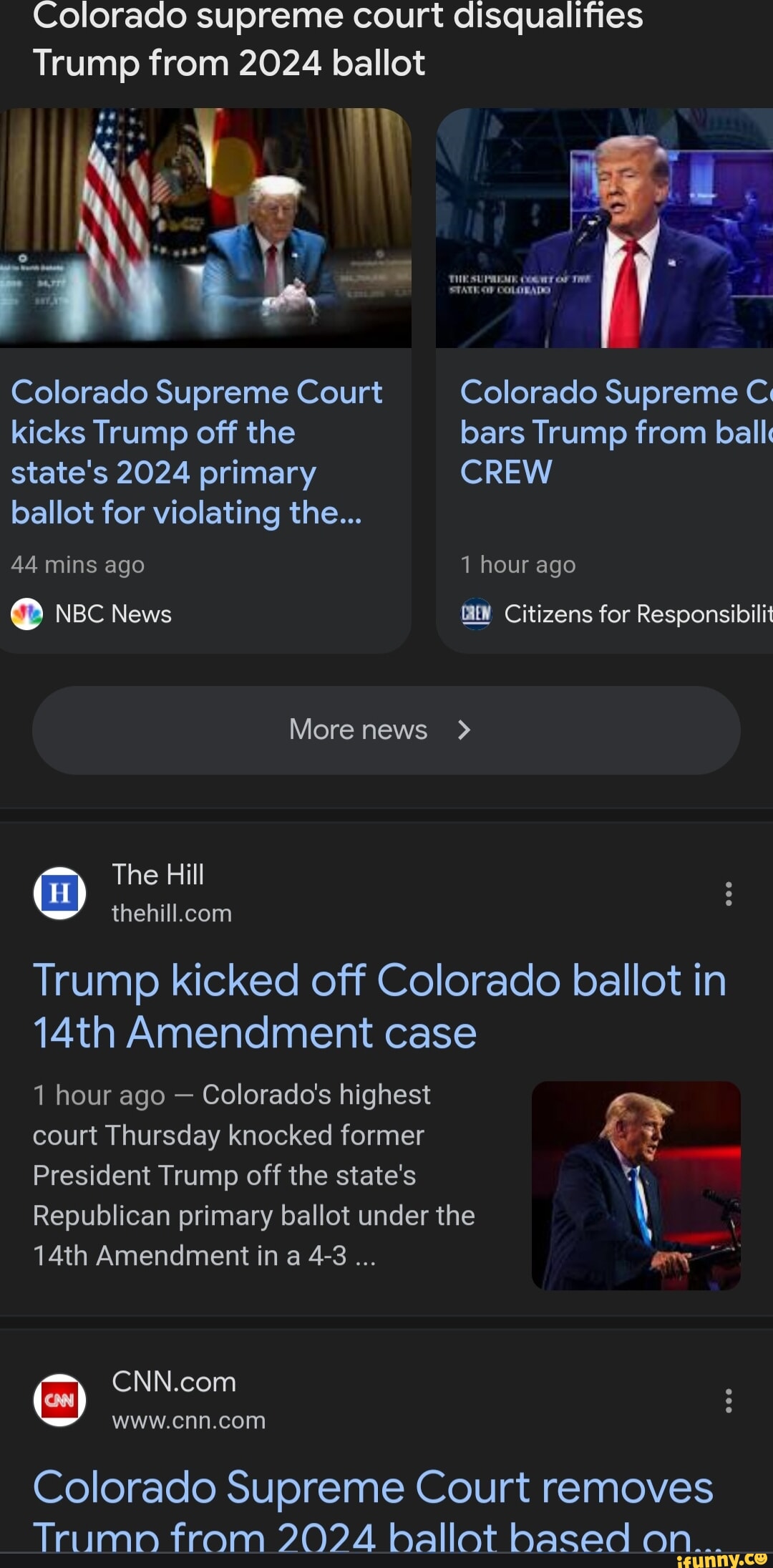 Colorado supreme court disqualifies Trump from 2024 ballot Colorado