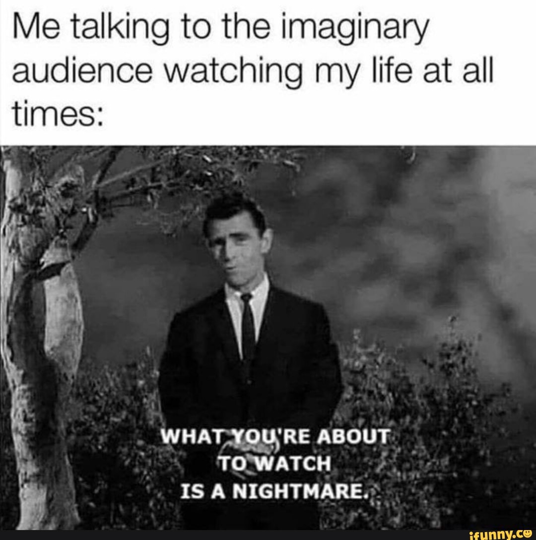 Me Talking To The Imaginary Audience Watching My Life At All - Ifunny