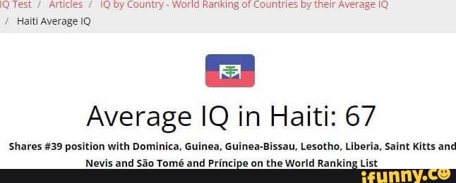 IQ Test / Articies / IQ by Country - World Ranking of Countries by