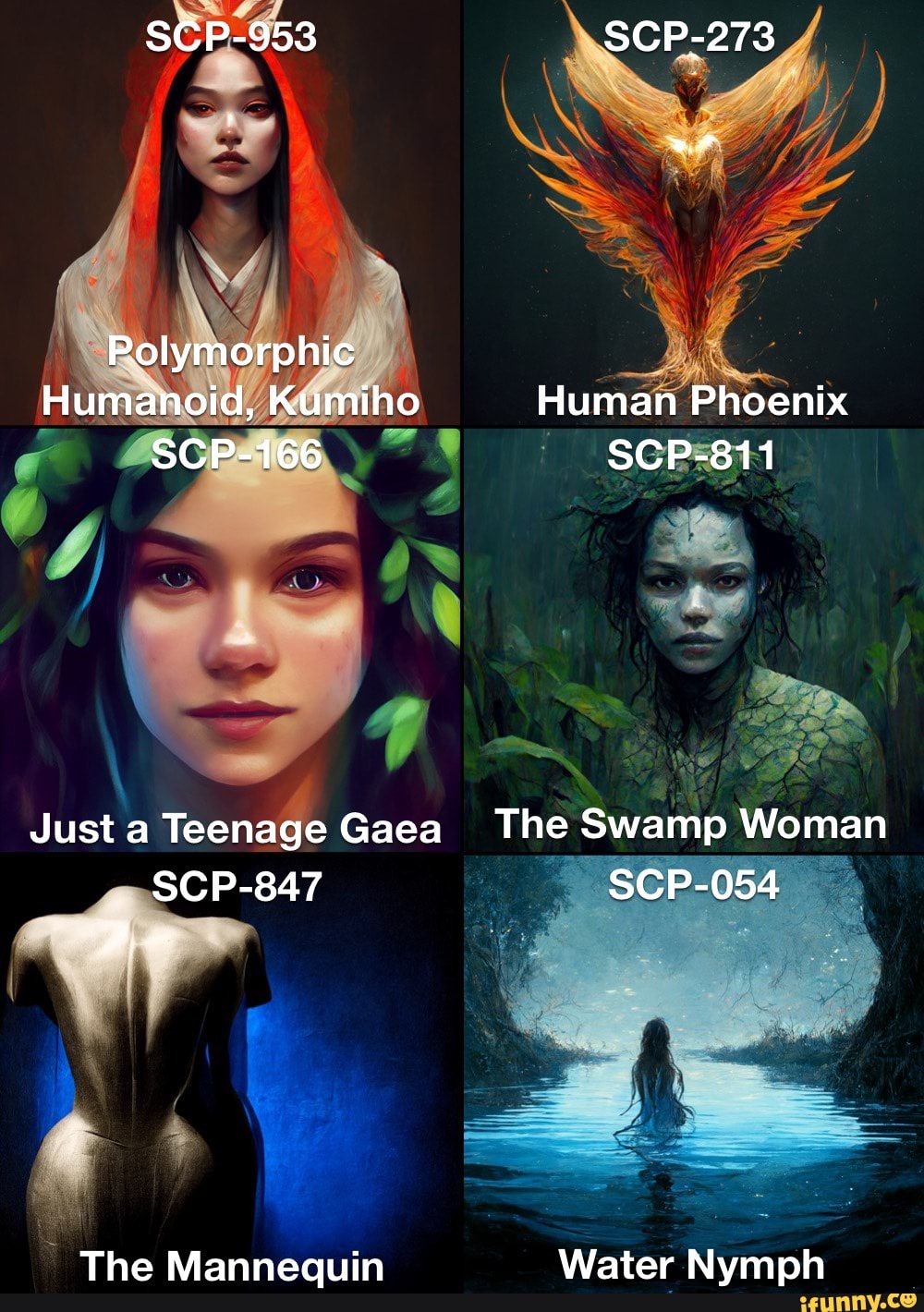 Scp 953 Polymorphic Humanoid Kumiho Scp 166 Just A Teenage Gaea Scp 847 I The Mannequin Scp 273