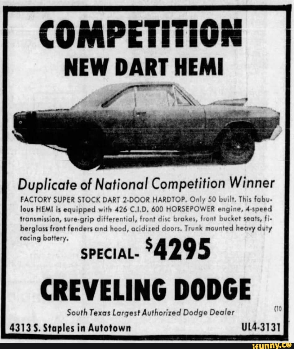 COMPETITION NEW DART HEMI Duplicate of National Competition Winner