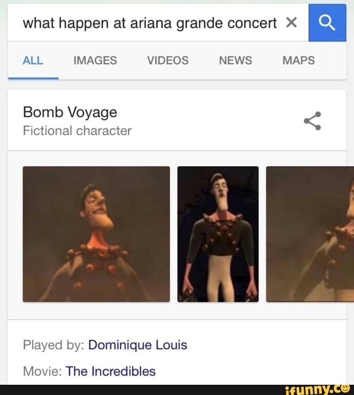 What Happen At Ariana Grande Concert X Bomb Voyage Played By Dominique Louis Movie The Incredibles Ifunny