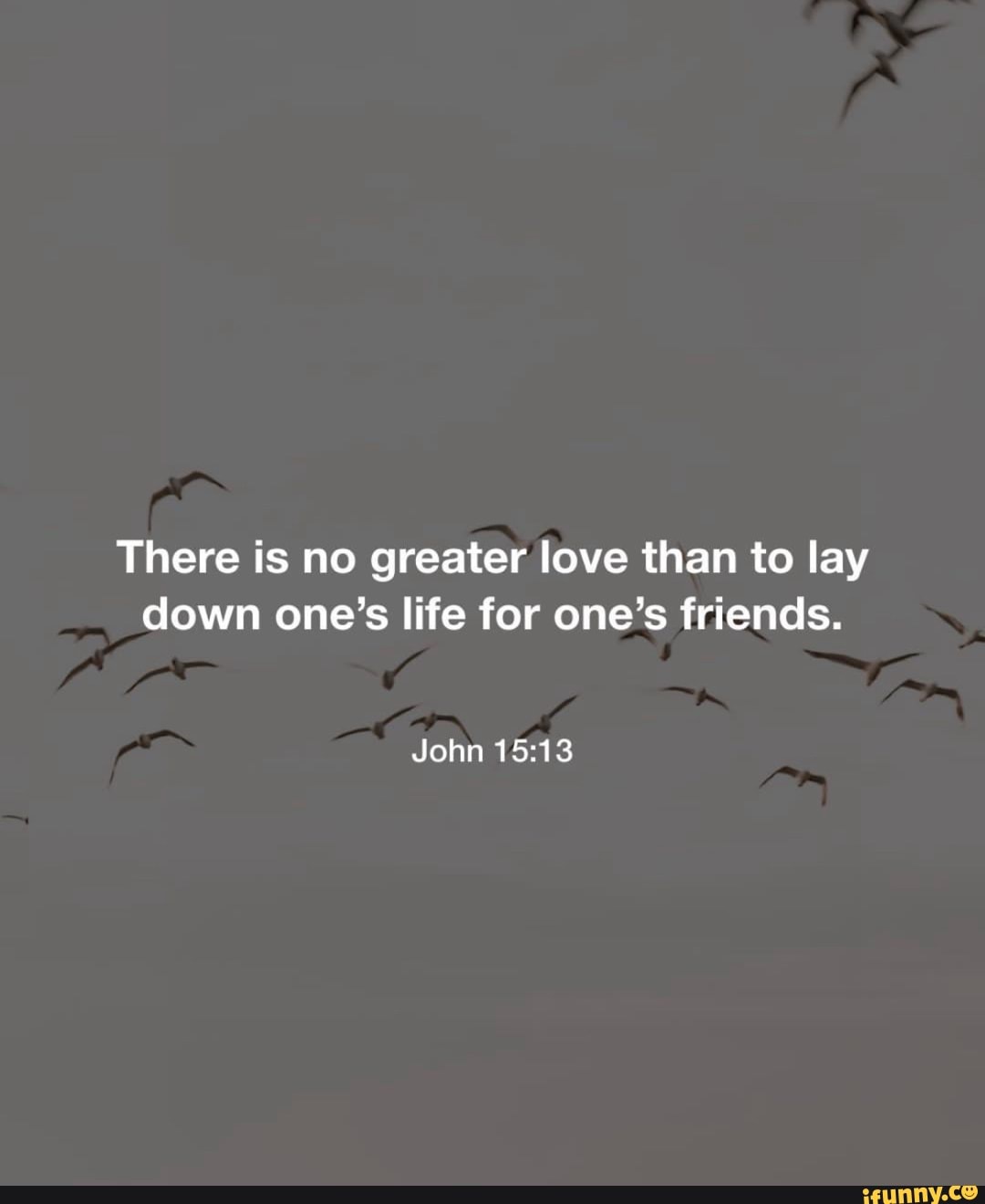 There is no greater love than to lay down one's life for one's friends ...