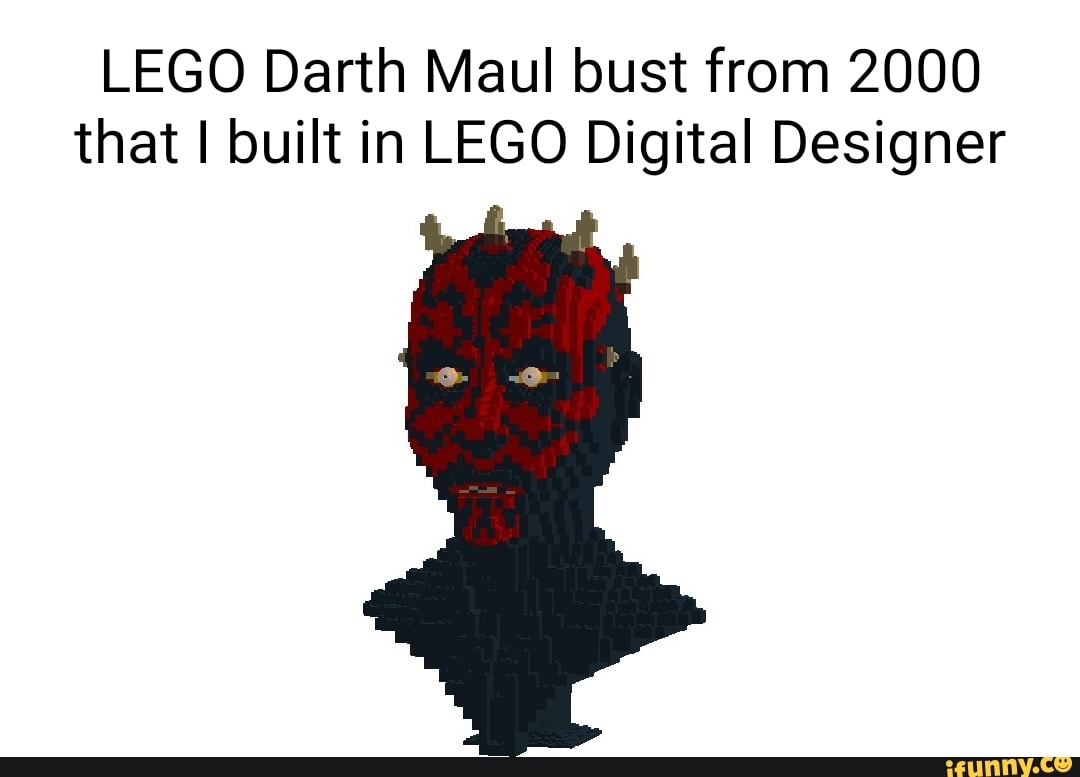 LEGO Darth Maul bust from 2000 that I built in LEGO Digital Designer
