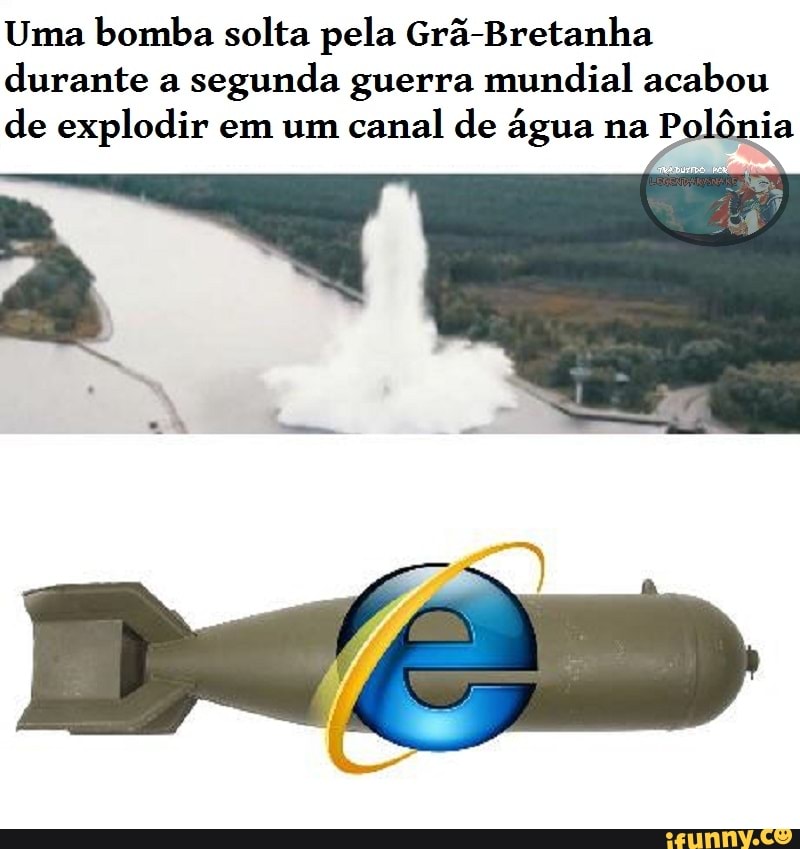 Uma bomba solta pela Grã-Bretanha durante a segunda guerra mundial acabou de explodir em um canal de água na Po