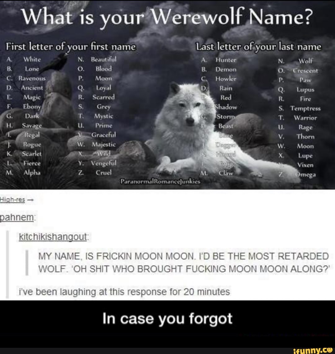 What is your Werewolf Name? 