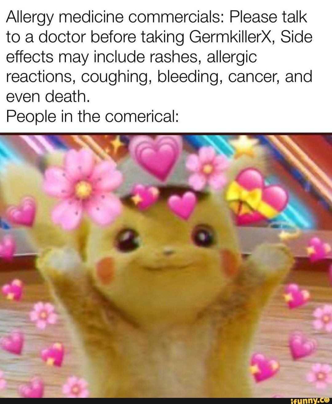 Allergy medicine commercials Please talk to a doctor before taking