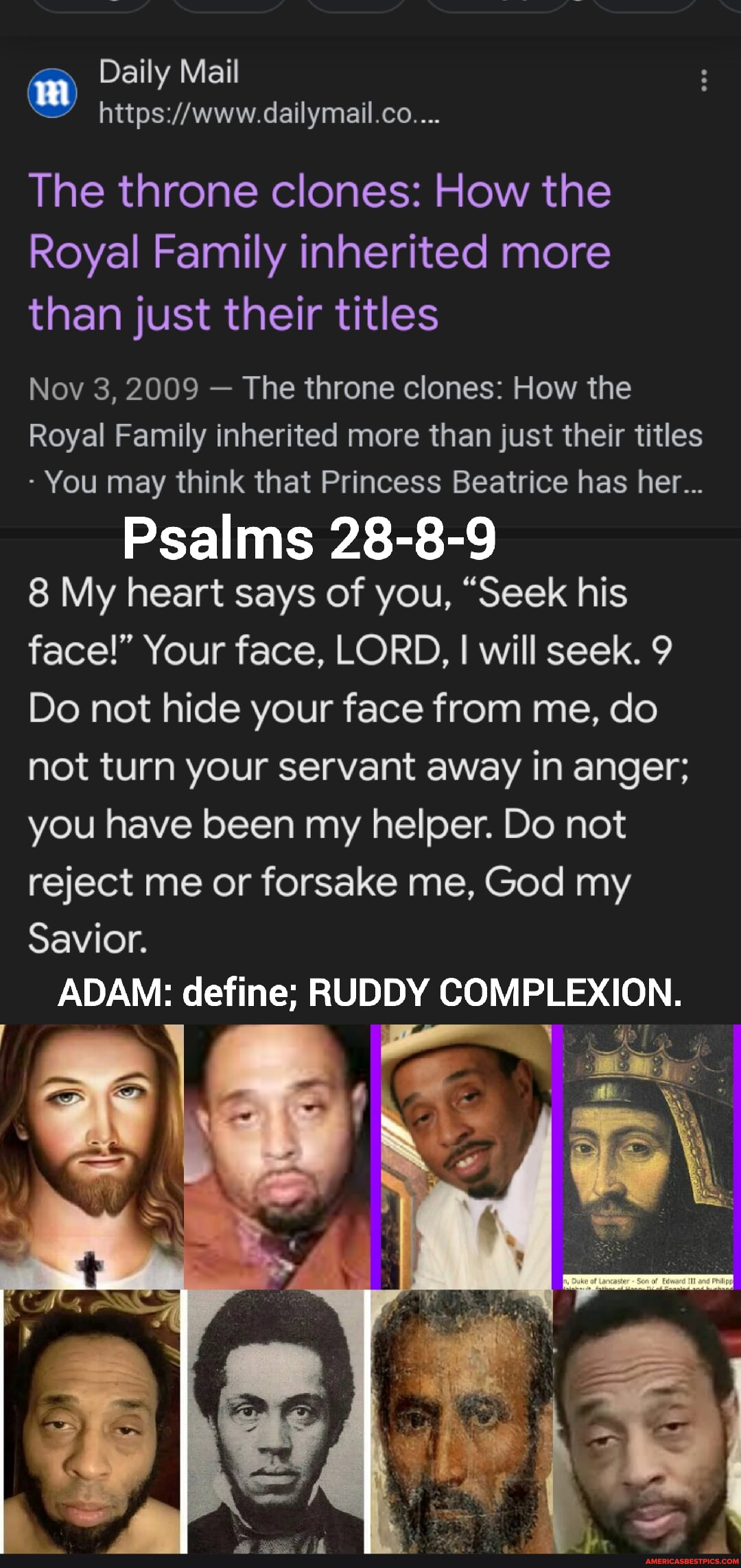 Daily Mail The throne clones How the Royal Family inherited more than