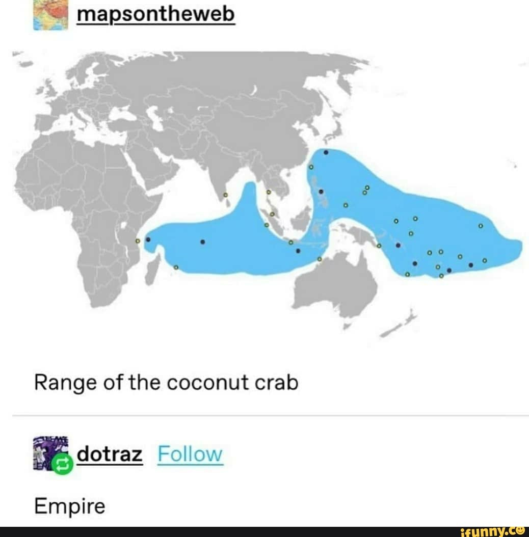 Mapsontheweb Range of the coconut crab Follow Empire )