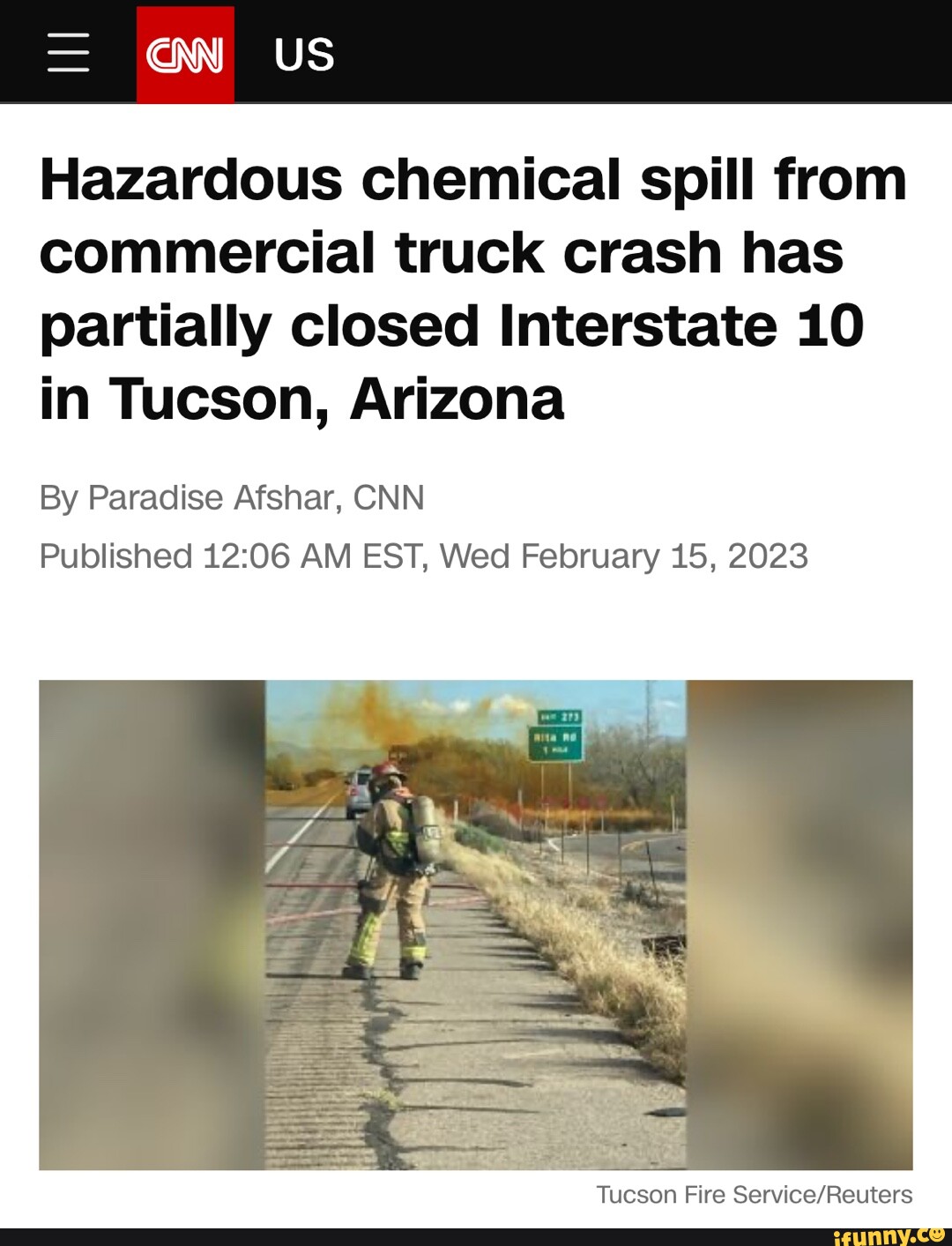 GN US Hazardous chemical spill from commercial truck crash has