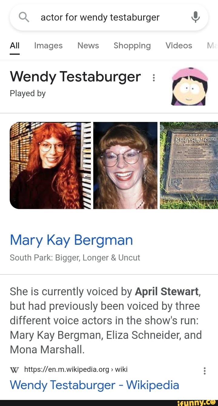 Q. actor for wendy testaburger & All Images News Shopping Videos Mi Played  by Wendy Testaburger :