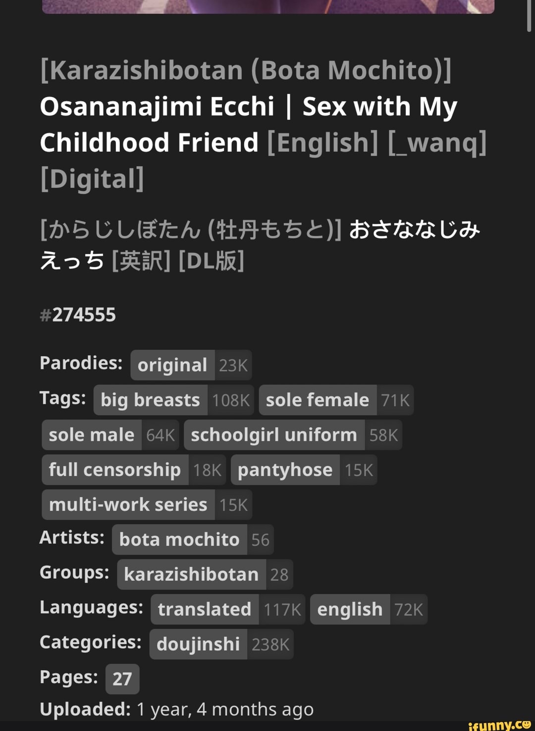 Karazishibotan (Bota Mochito)] Osananajimi Ecchi I Sex with My Childhood  Friend [English] wang] [Digital] [DS