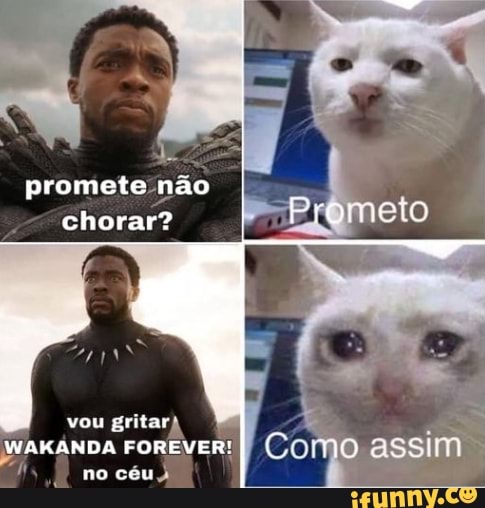 NA
promete -não chorar?
vou gritar,
WAKANDA FOREVER! no céu
assim