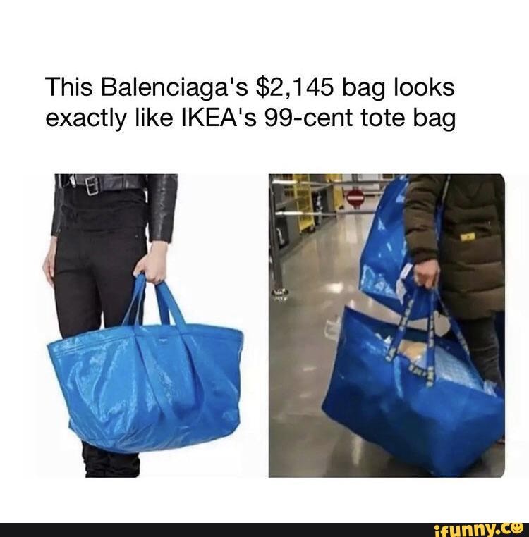 IKEA Responds To Balenciaga's $2,145 Bag That Looks Exactly Like IKEA's  99-Cent Tote Bag, And It's Hilarious